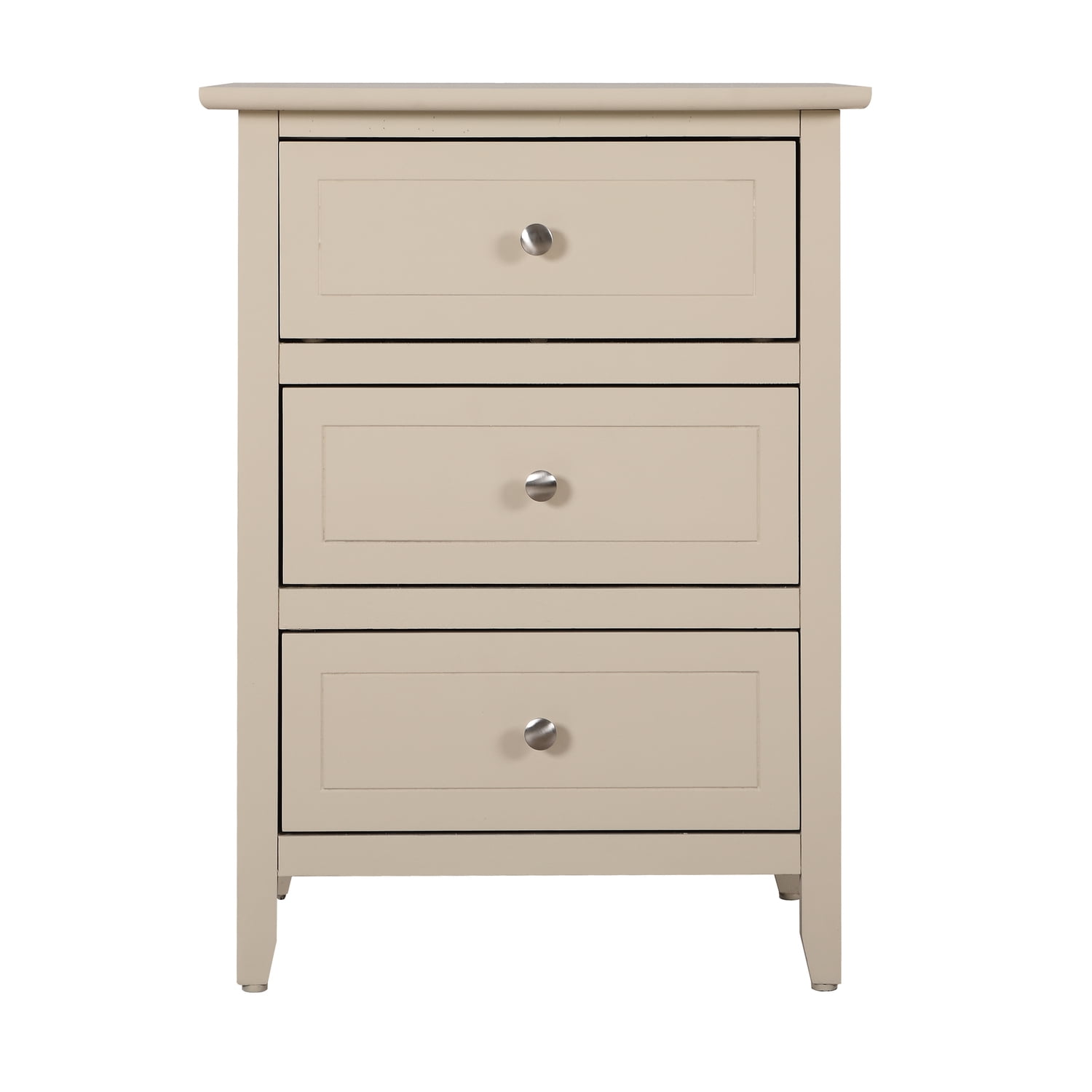 LYKE Home 3 Drawer Nightstand , Beige