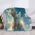 thumbnail image 3 of Naloa Cute Angel Winged Rabbit Flannel Blankets - Thick and Warm Blanket for Winter, Soft Fuzzy Plush King Blanket for All Seasons50"x40", 3 of 6