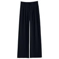 thumbnail image 4 of Gyexs Travel Pants Women Tall Petite Low Rise Palazzo Track Pant High Waisted Athletic Joggers Fall Womens Clothes, #01 Black, Size XXXXL, 4 of 4