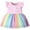 Pink, variant on WIBACKER Toddler Baby Girl Short Sleeve Tutu Dress Kids Summer Pricess Dresses Party Tulle Rainbow Sundress