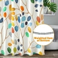 thumbnail image 3 of Extra Long Boho Floral Shower Curtain, Colorful Botanical Flower Leaf Bohemian Waterproof Shower Curtain with Hooks, Bathroom Decor Washable Polyester Curtain 72x84 Inches, Yellow Blue, 3 of 6