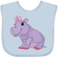 thumbnail image 3 of Inktastic Cute Purple Hippo Girls Baby Bib, 3 of 4