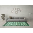 thumbnail image 3 of Ahgly Company Machine Washable Indoor Square Persian Turquoise Blue Traditional Area Rugs, 3' Square, 3 of 4