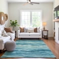 thumbnail image 6 of Addison Rugs Mayfield Premium Machine Washable Transitional Stripes Turquoise Rectangle Rug, 8' x 10', 6 of 6