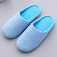 thumbnail image 3 of Womens Cotton Lightweight Home Slippers With Memory Foam, Washable House Slippers For Women, Comfy Bedroom Summer Slippers Indoor Slip On, 3 of 4