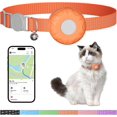 thumbnail image 1 of HUGFEGWE Cat Tracker Collar,No Monthly Fee Cat Tracker(iOS Only),Waterproof Pet Tracker for Cats with Safety Elastic Buckle,Works with Apple Find My App not for Android (Orange) AZ824-16585, 1 of 7