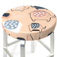 thumbnail image 3 of Kll Cute Ink Drawn Elephants Round Bar Chair Cushion Cover 12 Inch,Bar Stool Protector With Elastic, Soft Washable, 3 of 7