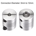 thumbnail image 4 of Uxcell 2PCS Motor Shaft 5mm to 12mm Helical Beam Coupler Coupling 25mm Dia 30mm Length, 4 of 6