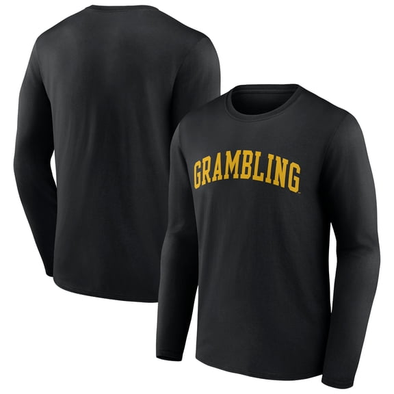 Men's Black Grambling Tigers Basic Arch Long Sleeve T-Shirt
