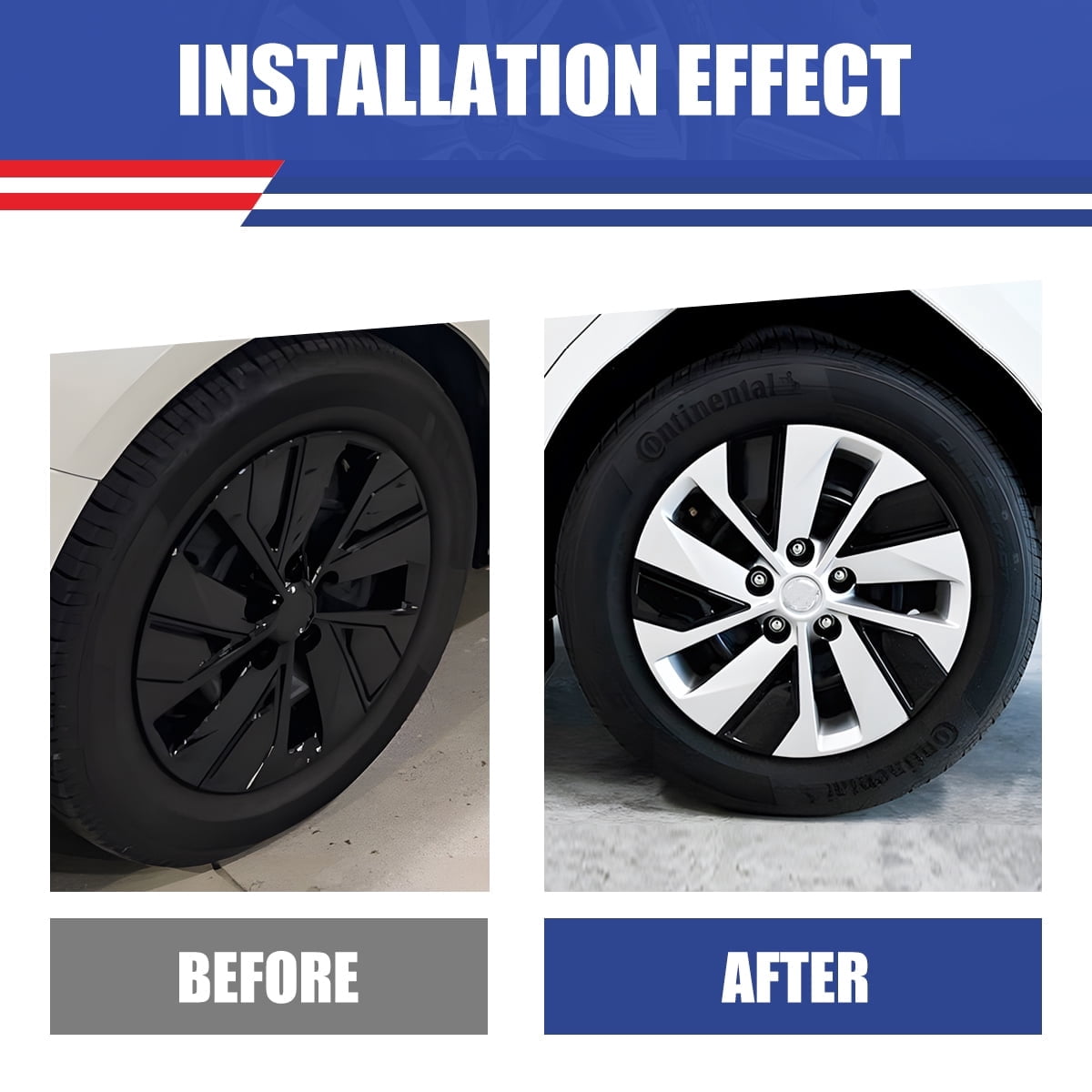 4 Pack 16 inch Hubcaps Wheel Rims Cover for 2019-2025 Nissan Altima Compatible With Steel Wheels,Snap on Installation PP Material,Silver& Black Lacquer