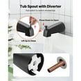 thumbnail image 6 of KFFKFF Tub and Shower Faucet Set with 5.1-Inch Rainfall Shower Head, Bathtub Spout, 5 Spray Modes, Single-Handle Trim Kit, and Brass Pressure Balance Valve, Matte Black, 6 of 9