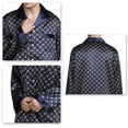 thumbnail image 4 of Mens Long Sleeve Silky Pajamas Sleepwear Set, 4 of 5