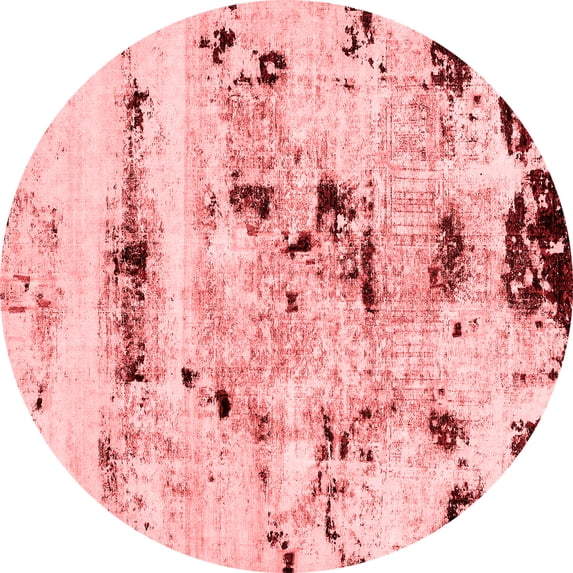 Ahgly Company Indoor Round Abstract Red Modern Area Rugs, 7' Round