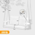 thumbnail image 4 of Zimtown Porch Swing with Cup Holder and Chains,Hanging Chair Outdoor Bench Tree Swing Pine Wood,Heavy Duty 880lbs,Oversized,White, 4 of 7
