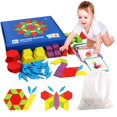 thumbnail image 2 of Rompecabezas 3D de madera para niños Educación temprana Rompecabezas geométricos Tangram Juego Juguetes Montessori Aprendizaje 155 piezastetris zhangmengya unisex, 2 of 2