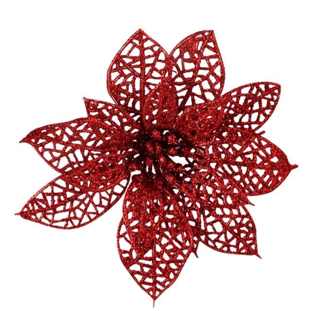Matsuzay Navidad cabeza de flor artificial fiesta boda Navidad granja oficina Bar DIY guirnalda decoración ornamento Kits de decoración para fiestas Rojo