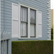 AWC Exterior Window Raised Panel Wood Shutters 15"wide x 43"high Unfinished Pine, One Pair