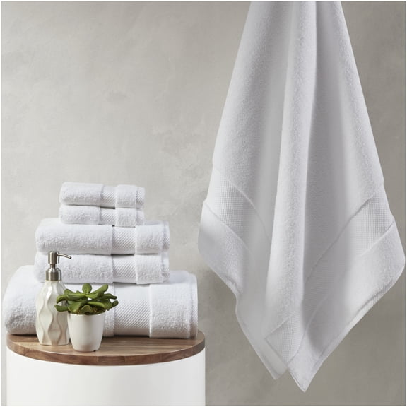 JERFIT Luxury 6-Piece Bath Towel Set - 1000 GSM 100% Cotton, Super Absorbent & Quick Dry, OEKO-TEX Certified, Spa Quality Bathroom Towels, White