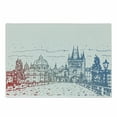 thumbnail image 1 of Prague Cutting Board, Charles Bridge View with Architecture Old European Buildings, Decorative Tempered Glass Cutting and Serving Board, in 3 Sizes, by Ambesonne, 1 of 2