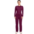 thumbnail image 6 of Cherokee Scrubs for Women Mid Rise Moderate Flare Drawstring Pant with 5 Pockets, Ultra Soft & Breathable Fabric Plus Size - WW120P, 4XL Petite, Wine, 6 of 7