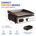 thumbnail image 5 of Flame King FlatTop Tabletop Portable Propane Cast Iron Grill Griddle for Outdoor Cooking, 5 of 14