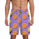 thumbnail image 1 of Balery Yellow Lemon And Orange Pantalones cortos de pijama de punto de algodón para hombre con cinturilla y bolsillos-3X-Large, 1 of 6