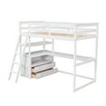 thumbnail image 6 of Twin Size Loft Bed with Desk and Shelves, Two Built-in Drawers, White, 6 of 13