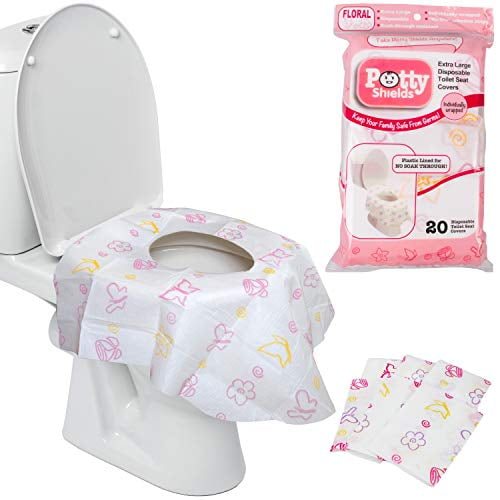 100 Pcs Disposable Plastic Toilet Seat Covers,Portable Travel Potty Seat Protectors for Toddler Potty Training,Pregnant Mom,Adult,Individually Wrapped 