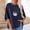Shirts-24Blue, variant on Gamivast Oversized Tees for Women Cat Print Loose Fit Boat Neck Tunic Tops 3/4 Sleeve Graphic Tees Pocket Lounge Wear