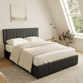 thumbnail image 7 of Bed Frame Queen Size with Adjustable Headboard，Lofka Platform Bed with Adjustable Headboard& 4 Storage Drawers, Dark Grey, 7 of 7