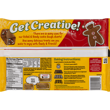 Nestle Toll House Rolled & Ready Gingerbread Cookie Dough Sheets 16 Oz.