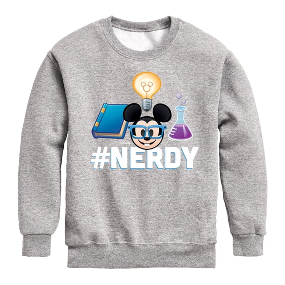 Disney Emoji - Nerdy Mickey - Toddler And Youth Crewneck Fleece Sweatshirt