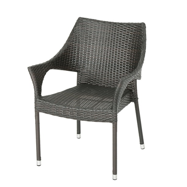 Gdf Studio Vista Outdoor Wicker And Iron Stacking Chairs Set Of 2 Com Gdf Studio Vista Outdoor Wicker And, Black Wicker Stacking Chairs