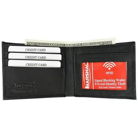 RFID Blocking Men's Leather Slim Bifold Wallet with BOX RFID1160 BOX