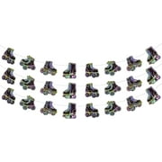 3 Pack Roller Skate Garlands, Neon Skating Hanging Banners, Retro Back to 80s 90s Hip Hop Sport Theme Birthday Baby Shower Party Decoration Supplies