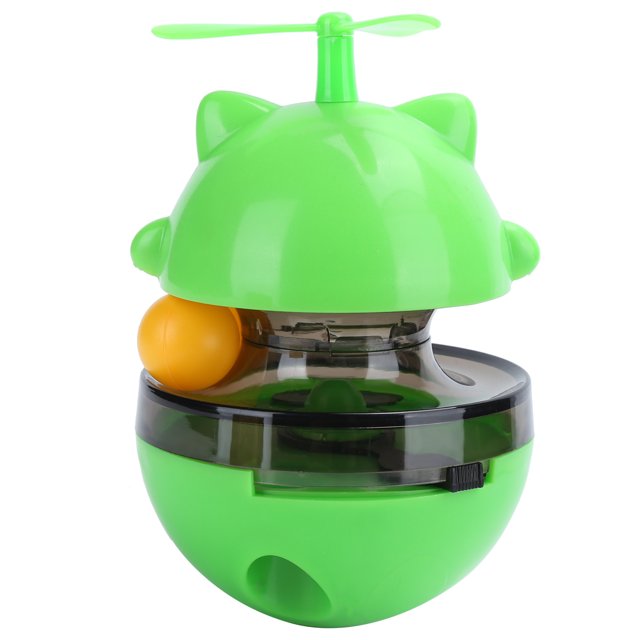 Gato gatito plataforma giratoria juguete fuga ajustable bola de comida juguetes interactivos suministros para mascotas verde