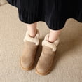 thumbnail image 2 of Winter Snow Boots for Women Casual Suede Hook and Loop High Top Furry Lined Lightweight Low Heel Round Toe Ankle Booties, 2 of 7