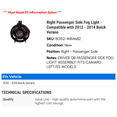 thumbnail image 2 of Right Passenger Side Fog Light - Compatible with 2012 - 2014 Buick Verano 2013, 2 of 2