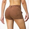 thumbnail image 4 of Women's Stretchy Denim Shorts Summer Mid Waisted Hot Jorts Y2K Skinny Jeans with Pockets, 4 of 4