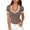Khaki, variant on idosla Women's Ribbed V Neck Short Sleeve T-Shirts Slim Fit Stretchy Basic Tee Tops Summer Casual Soft Tops for Daily Wear (Black, L)
