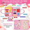 thumbnail image 3 of Montessori Busy Book for Toddlers, Interactive Preschool Activity Quiet Book, Educational Sensory Learning Toy for Boys & Girls Travel Toy, Pink, 3 of 5