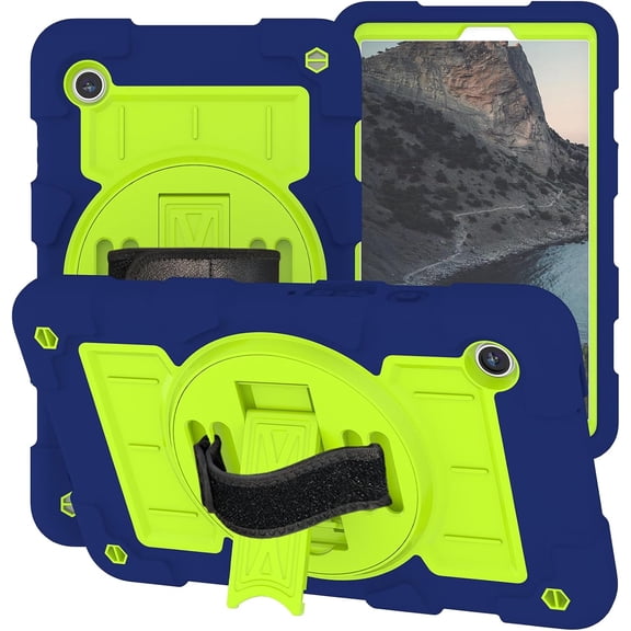 REQO Case for Samsung Galaxy Tab A9 8.7 inch 2023(SM-X110/X115/X117), Heavy Duty Shockproof Protective Case with Rotating Stand and Hand/Shoulder Strap