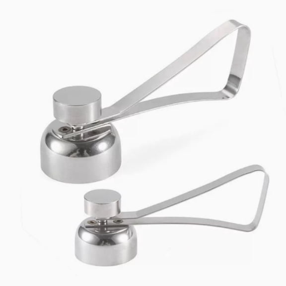 (Large & Small Set)Egg Cracker Tool for Raw Eggs - Stainless Steel Egg Shell Opener Tool with Ergonomic Design, Adjustable Effort, Durable Build - Easy-to-Use, Suited for Preparing Custards and Cakes