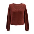 thumbnail image 2 of Vedolay Womens 2023 Sweaters Womens 2023 Casual Turtleneck Long Sleeve Striped Loose Pullover Sweater,Brown L, 2 of 4