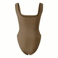 thumbnail image 3 of Women's Sleeveless Square Neck Shapewear Tank Tops Bodysuits, Coffee, S, 3 of 9