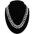 thumbnail image 5 of Ky & Co Silver Tone Oversized Thick Chain Choker Necklace Curb Link 18" Ladies Adult Female, 5 of 7