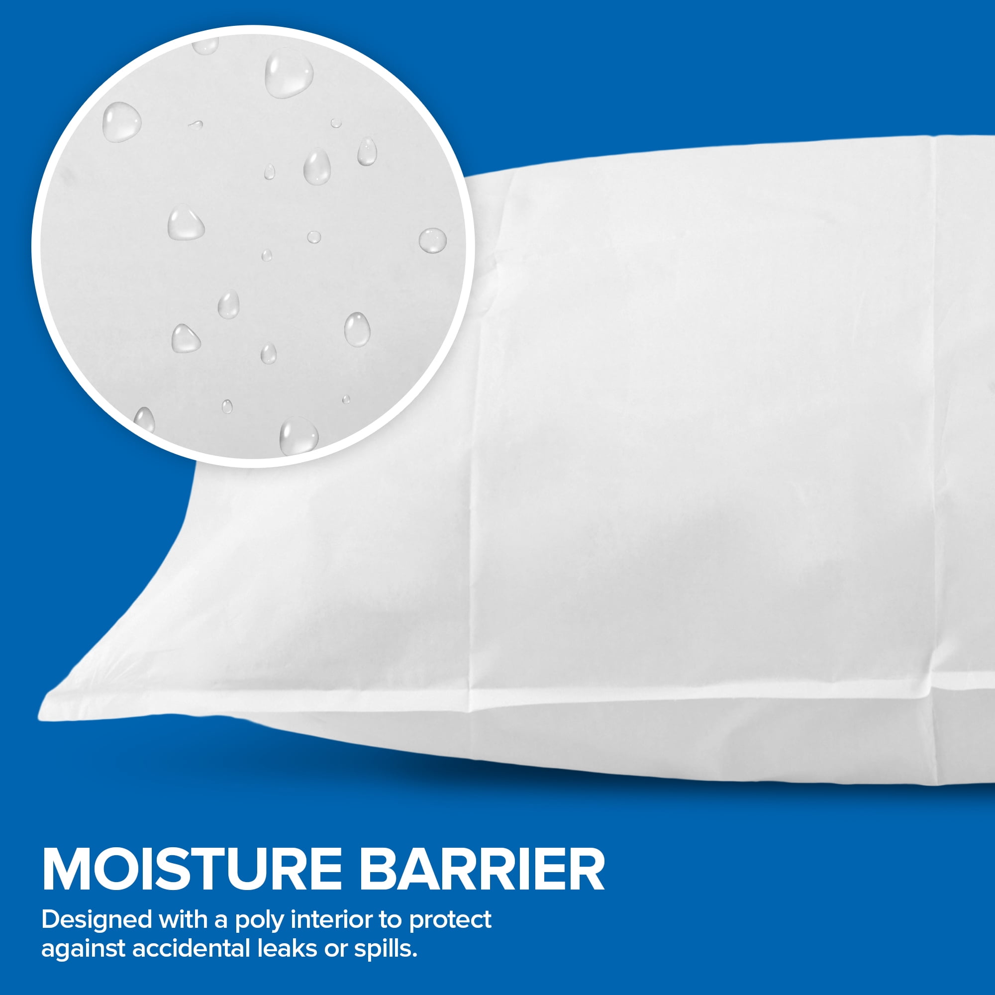 Stock Your Home (100 Count) Disposable Pillow Case Covers, Tissue/ Poly 21" x 30" Standard Size, Single-Use Pillowcases with Moisture Barrier in White