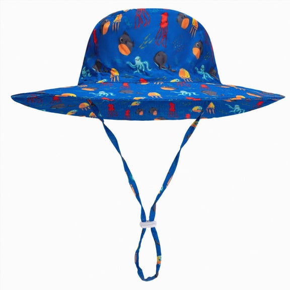 TOWED22 Kids Sun Hat UPF 50 Quick Dry Foldable Bucket Hat Lightweight Adjustable Fishing Safari Hat for Girls and Boys(Dark Blue,6-10 Y)