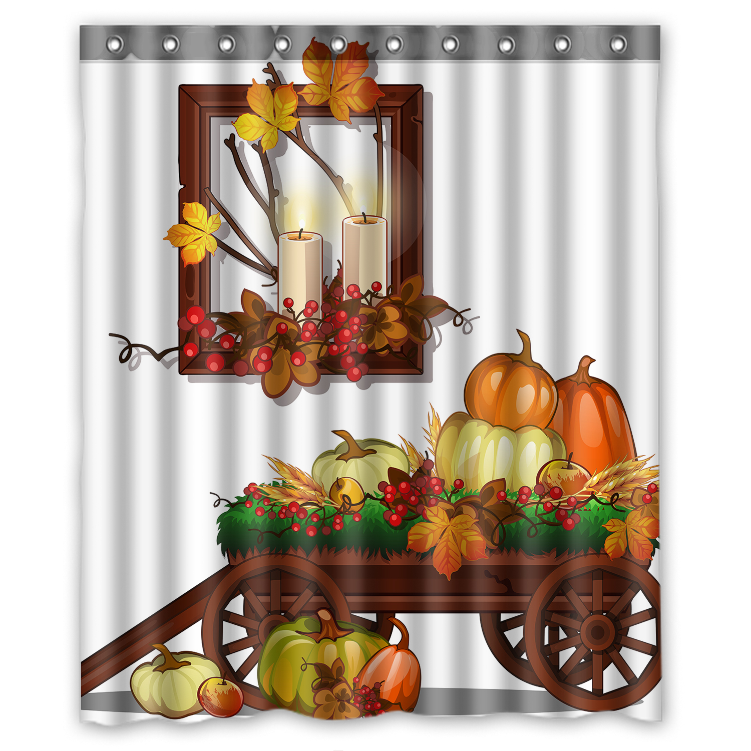 YKCG Thanksgiving Rich Harvest Autumn Festival Shower Curtain