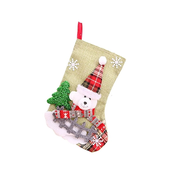 Bolsas de Regalo de Navidad Nuevo Árbol de Navidad Decoración de Árbol de Fiesta Colgante Calcetines Largos de Santa Claus Calcetines de Punto Bolsa de Dulces de Regalo Bolsa de Árbol de Navidad